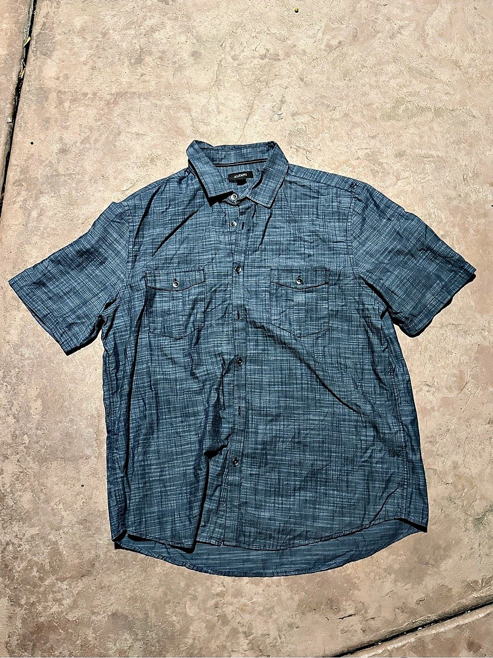 Alfani Men's Checkered Button Down Blue Size XL